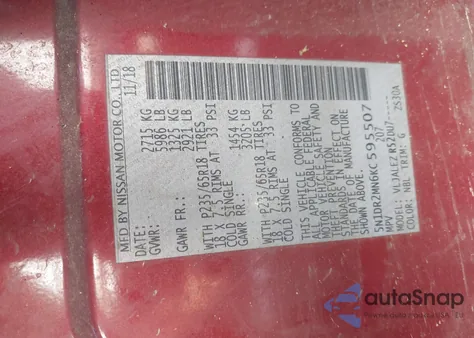 2019 Nissan Pathfinder Sv из США, поврежденный, VIN 5N1DR2MN6KC595507